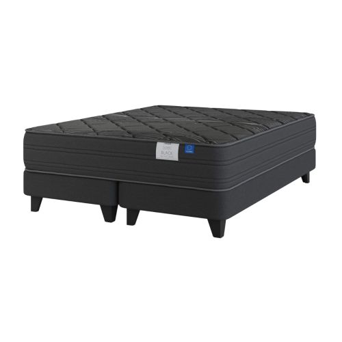 Cama  Europea Top Grafito Black 2 Plazas Base Dividida